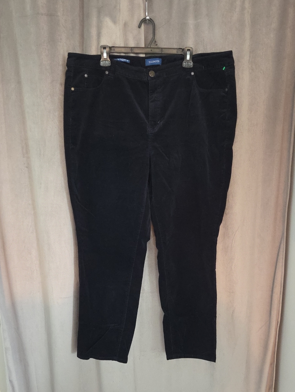 Talbots 20W High Rise Blue Straight-Leg Corduroy Trousers